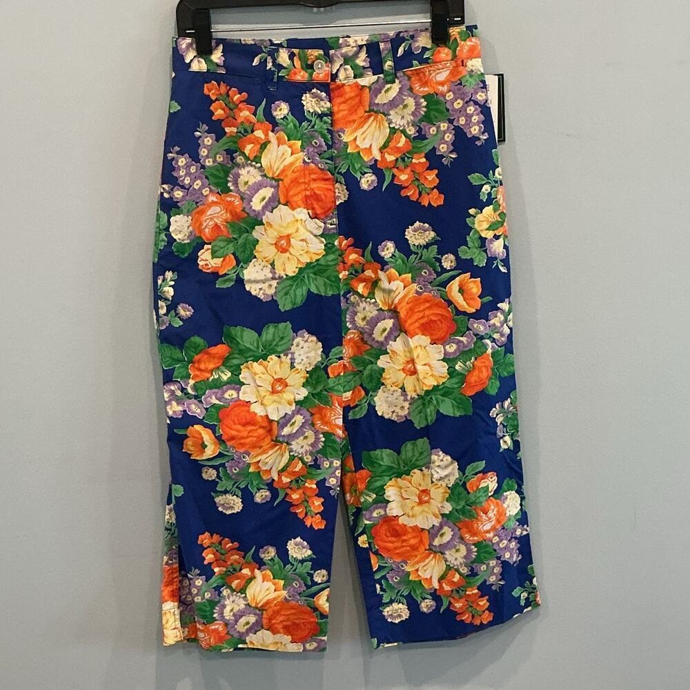 NEW Vintage Ralph Lauren Womens Pants Size Cobalt Blue Tropical Vacay Resort - Picture 3 of 12